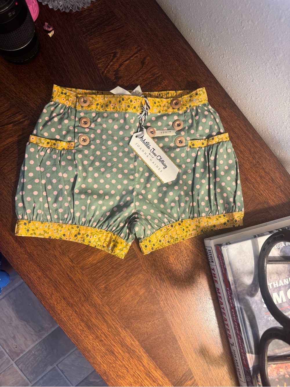 NWT Matilda Jane x Joanna Gaines Girls Size 4 Polka Dot Bubble Shorts